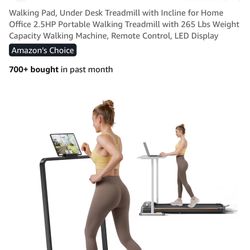 Walking Pad, Under Desk Treadmill with Incline for Home Office 2.5HP Portable Walking Treadmill with 265 Lbs Weight Capacity Walking Machine, Remote C
