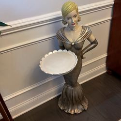 Bombay Company “Nicolette Hostess Serving Butler Statue Side Table”