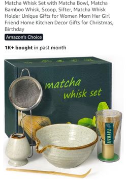 Matcha Whisk Set with Bowl Whisk Scoop Sifter Holder - Brand New