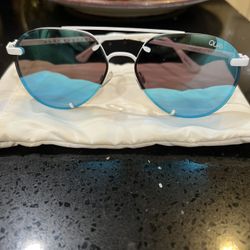Quay Australia Blue Mirrored Sunglasses 