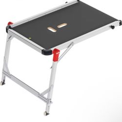 Hailo TP1 Staircase Platform - Length and Height-Adjustable Telescopic Rails and feet - Integrated Bubble Level - Two-Hand Safety Unlocking Mechanism 