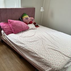 Pink Velvet Upholstered Wayfair Bed