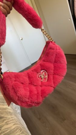 Juicy Couture Pink Faux Fur Shoulder Bag