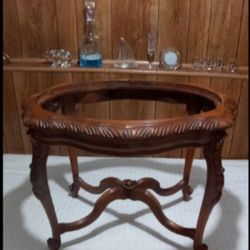 MID CENTURY CARVED WOOD TABLE FRAME 