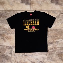Icecream Life SS Tee Black Graphic T-Shirt Size Large