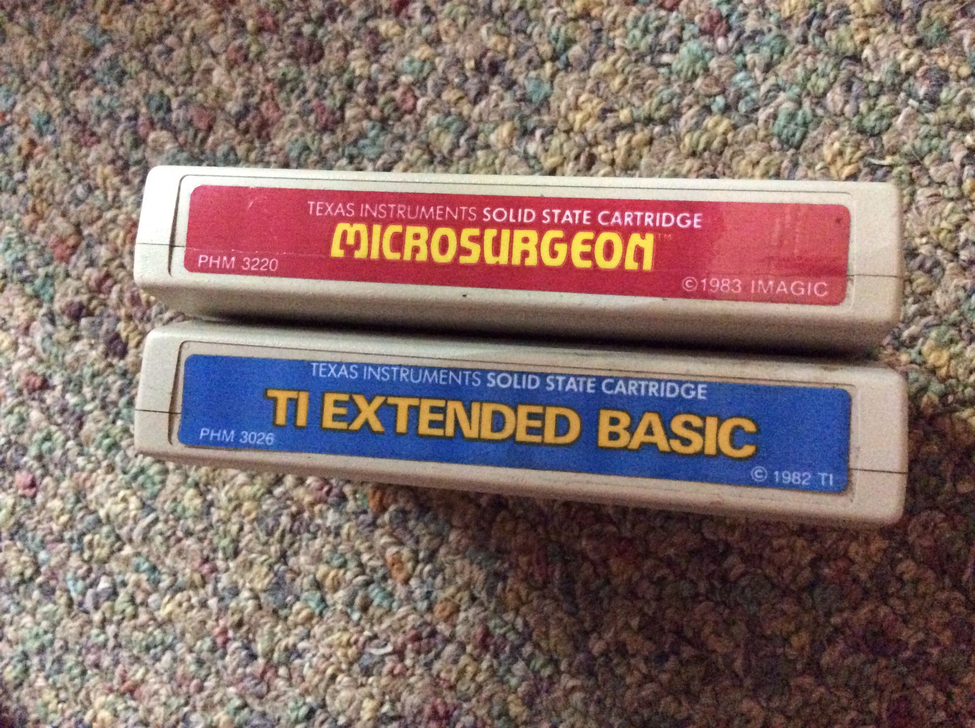 Texas Instruments game cartridges TI extended basic,Microsurgeon solid state cartridges