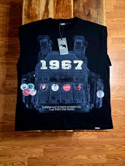 Reever Men's "Bullet-proof " Black Graphic Short-Sleeve Tee