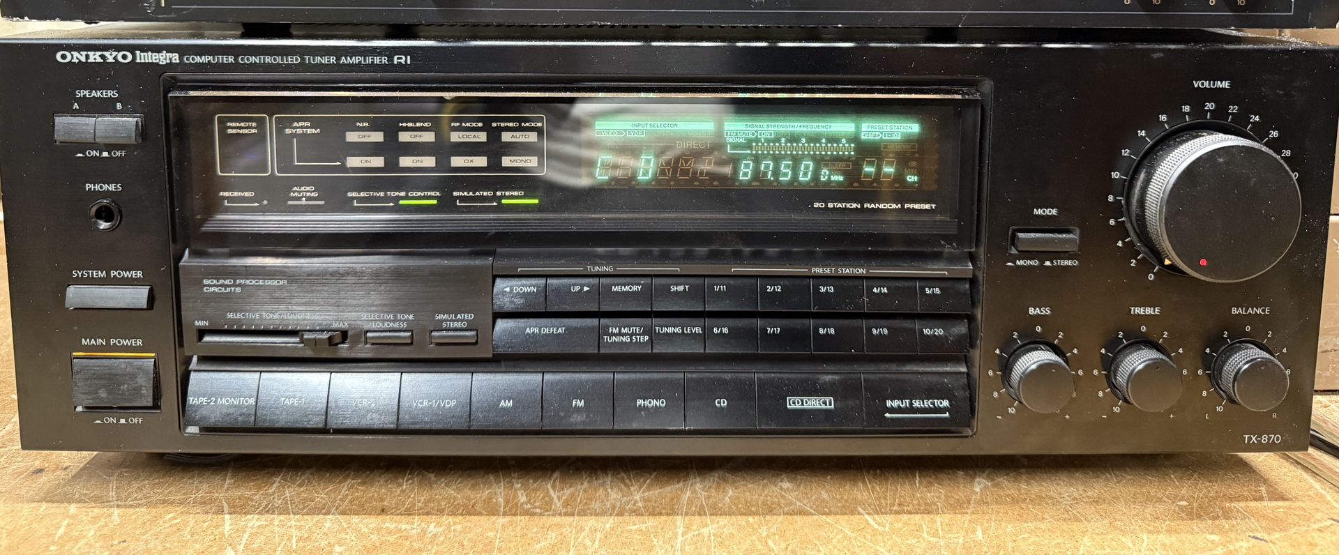Onkyo Integra stereo receiver Model TX-870