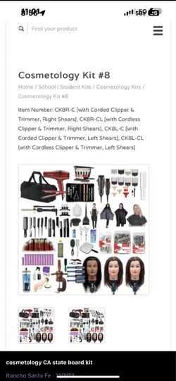 Cosmetology kit for boards