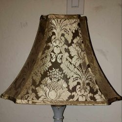 VINTAGE GOLD FLORAL FLOWER DAMASK FILIGREE PAISLEY SATIN SILK LAMP SHADE TABLE DECOR