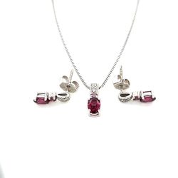 10k WG Tourmaline, Topaz & Diamonds Set