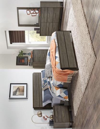 Vestavia Brownish Gray King Panel Bed