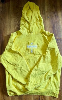 Supreme Cross Box Logo Hoodie Yellow