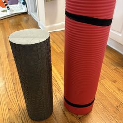 Yoga Mat, Foam Roller, And Neck Back Stretcher