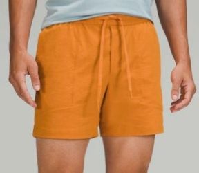 Lululemon Run ABC Bowline Short 5" *Stretch Ripstop Shorts Size Large Autumn Orange LIKE NEW