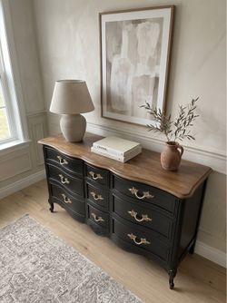 Vintage French Provincial Dresser 9 Drawer Solid Wood