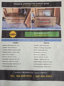 Box for tools of th big size Brand Knaack model 4824