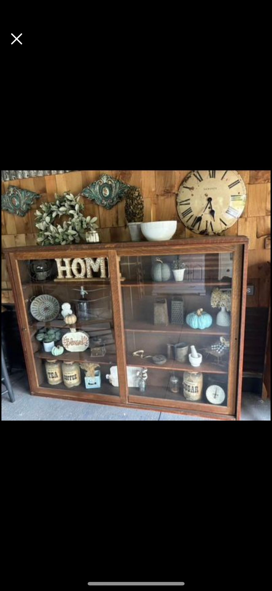 Early 20Th Century General Store, Mercantile Glass Cabinet