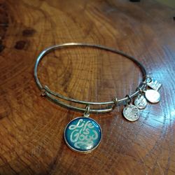 ALEX AND ANI - LIFE IS GOOD - SILVER BANGLE BRACELET