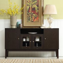 60" Modern Sideboard Buffet Table , Espresso