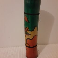 Vintage Folk Art Log Drum Wooden Tongue Slit Drum

