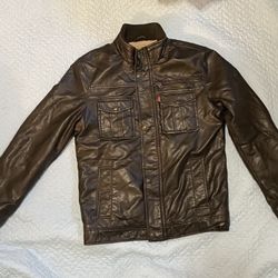 Levi Faux Leather Jacket with Sherling Liner