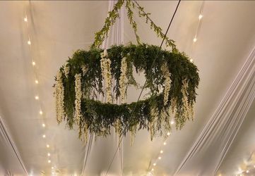 Stunning 5-6ft Greenery & Wisteria Chandeliers – Wedding Ready