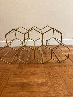 Golden wine rack