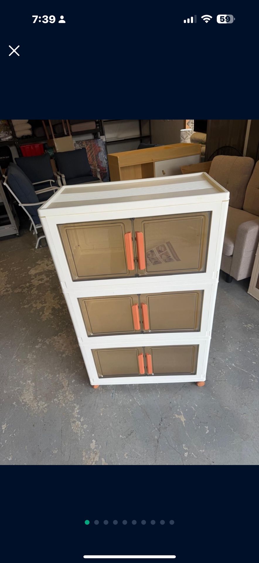 3 Tier Rolling Plastic Storage Bins Decorative