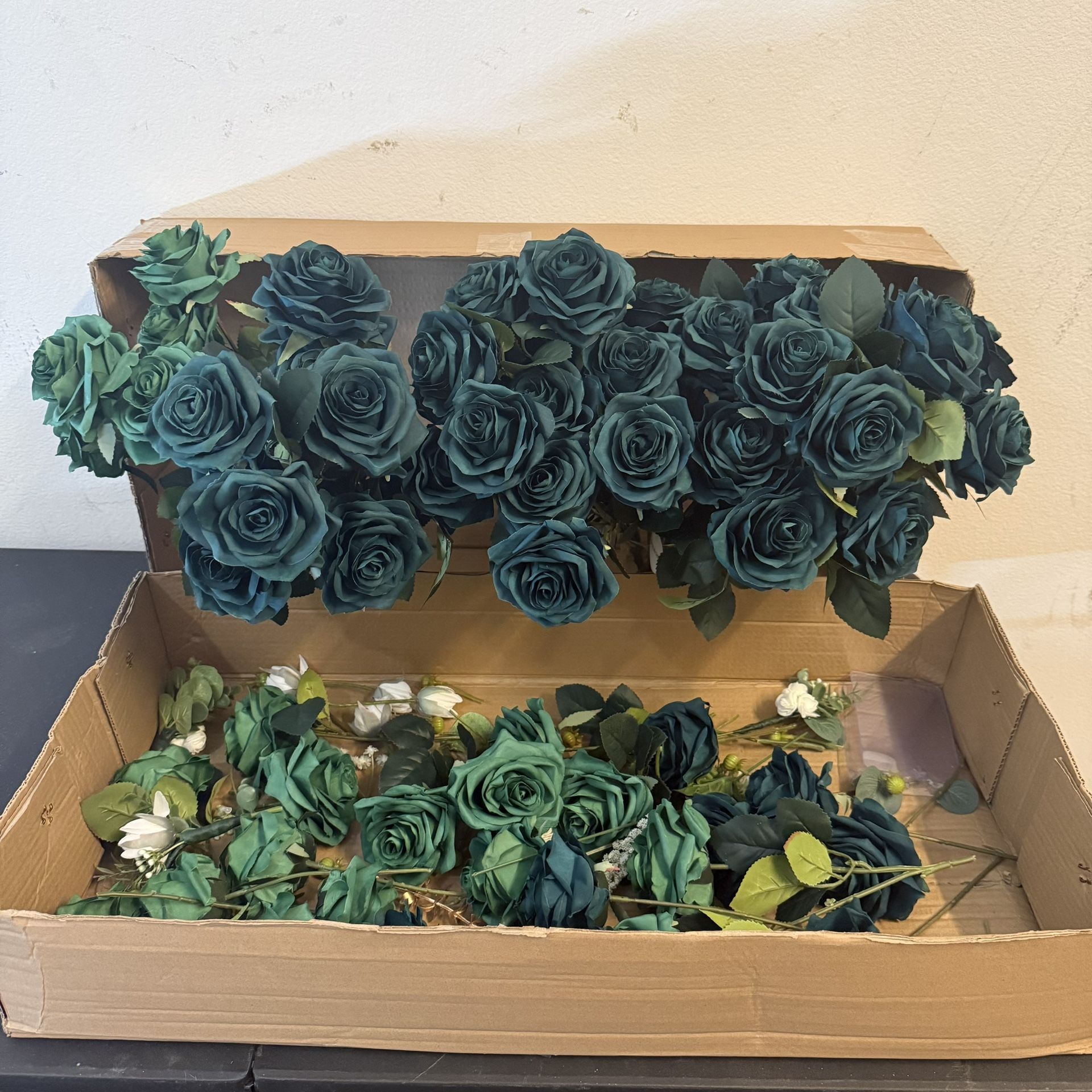 Artificial Teal And Green Roses
