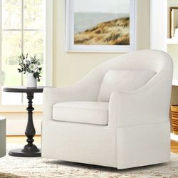 Cream White 360° Swivel Accent Chair – New