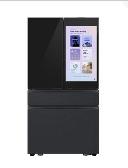 Samsung 29 cu. ft. Bespoke 4-Door French Door Refrigerator with Family Hub, Matte Black Steel