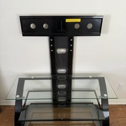 Nice TV Stand Case 3 Glass Tray Metal Stand Case  