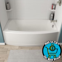American Standard Elevate 60x30 Curved Bathtub Right Hand Drain