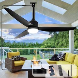 Brand New 52” Plug In, Waterproof Outdoor Ceiling Fan With Lights And Remote Control