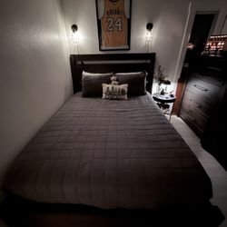 Queen Bed Frame + Mattress & Box Spring + Solid Wood Dresser – Like New – $1,200 OBO