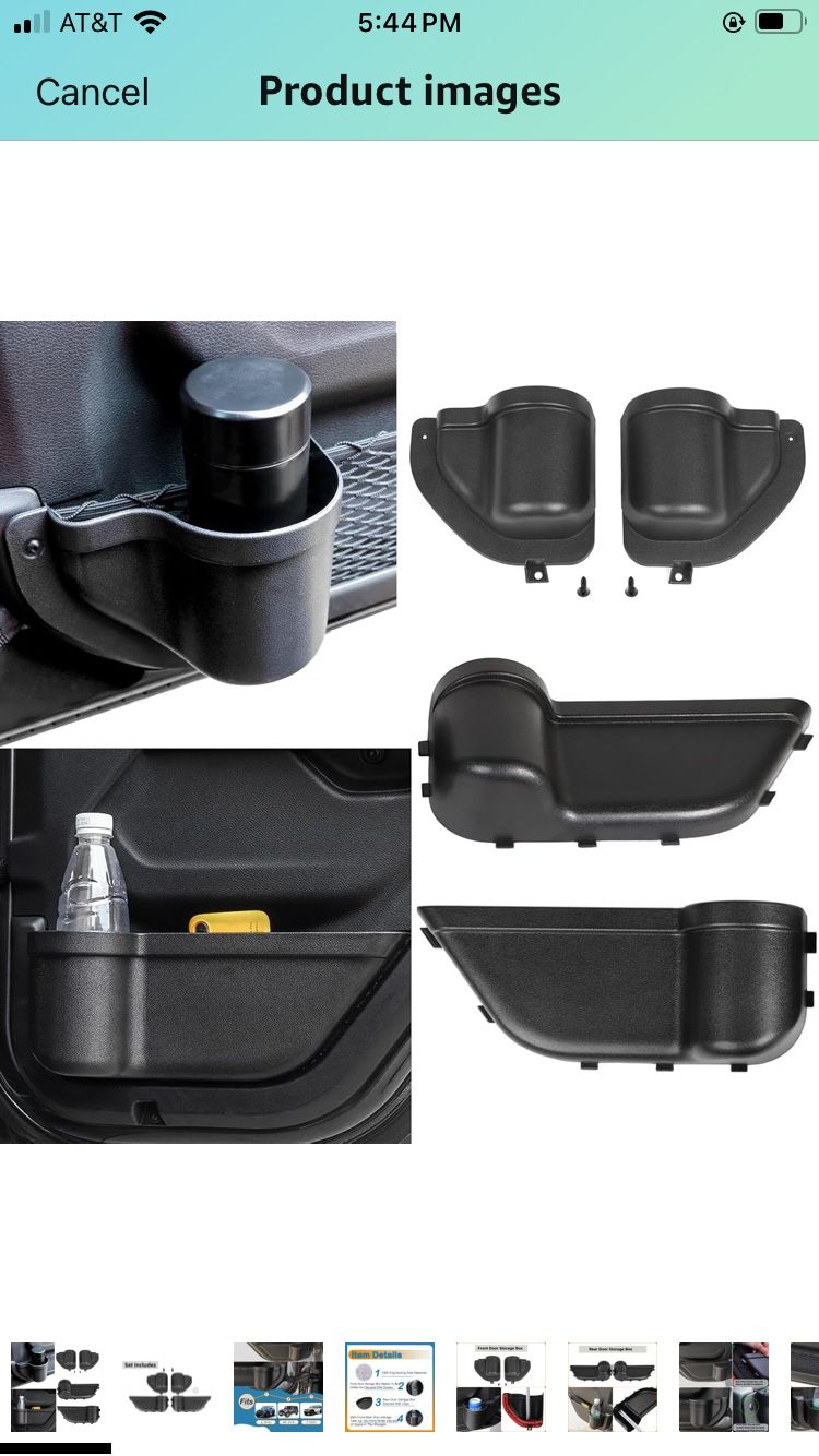Front Rear Door Organizer Tray For 2018 2019 2020 2021 2022 2023 2024 Jeep Wrangler JL
