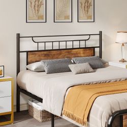 queen size Platform Bed Frame With Headboard