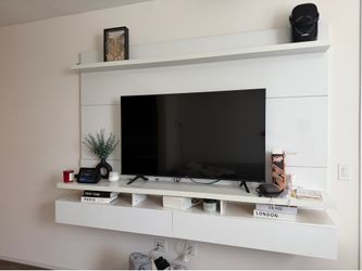 White Floating TV Wall