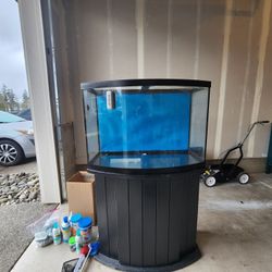 Fish Tank 35 Gallon W/ Stand, Pump Filter, Heater  And All Accessories 