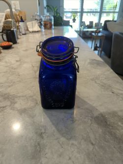 Cobalt Blue Peace Plenty 2 Quart Jar
