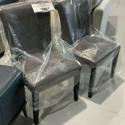 The Century Leather Dining Chair Set Of 2 