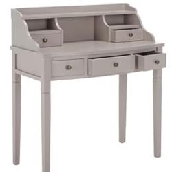 5 Drawer Gray Writing Desk 