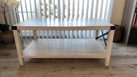 Farmhouse Coffee Table with Lower Shelf