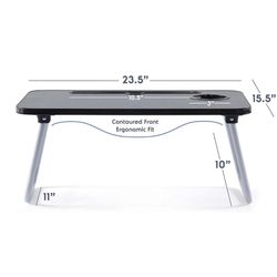 Laptop Bed Tray Table Adjustable Laptop Stand Portable Lap Desks with Foldable Legs - Black