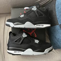 Air Jordan 4 Retro Black Canvas New Size 10.5