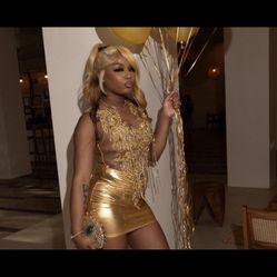 Gold Rhinestone Dress 