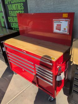 Husky 52 10 Drawer Mobile Workbench with pegboard