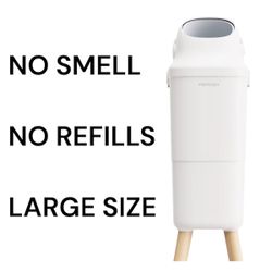 Diaper Pail Odor Control – Large Baby Trash Can No Smell White