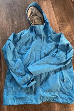 REI eVent Waterproof Rain Jacket Womens XL Blue Hooded Shell